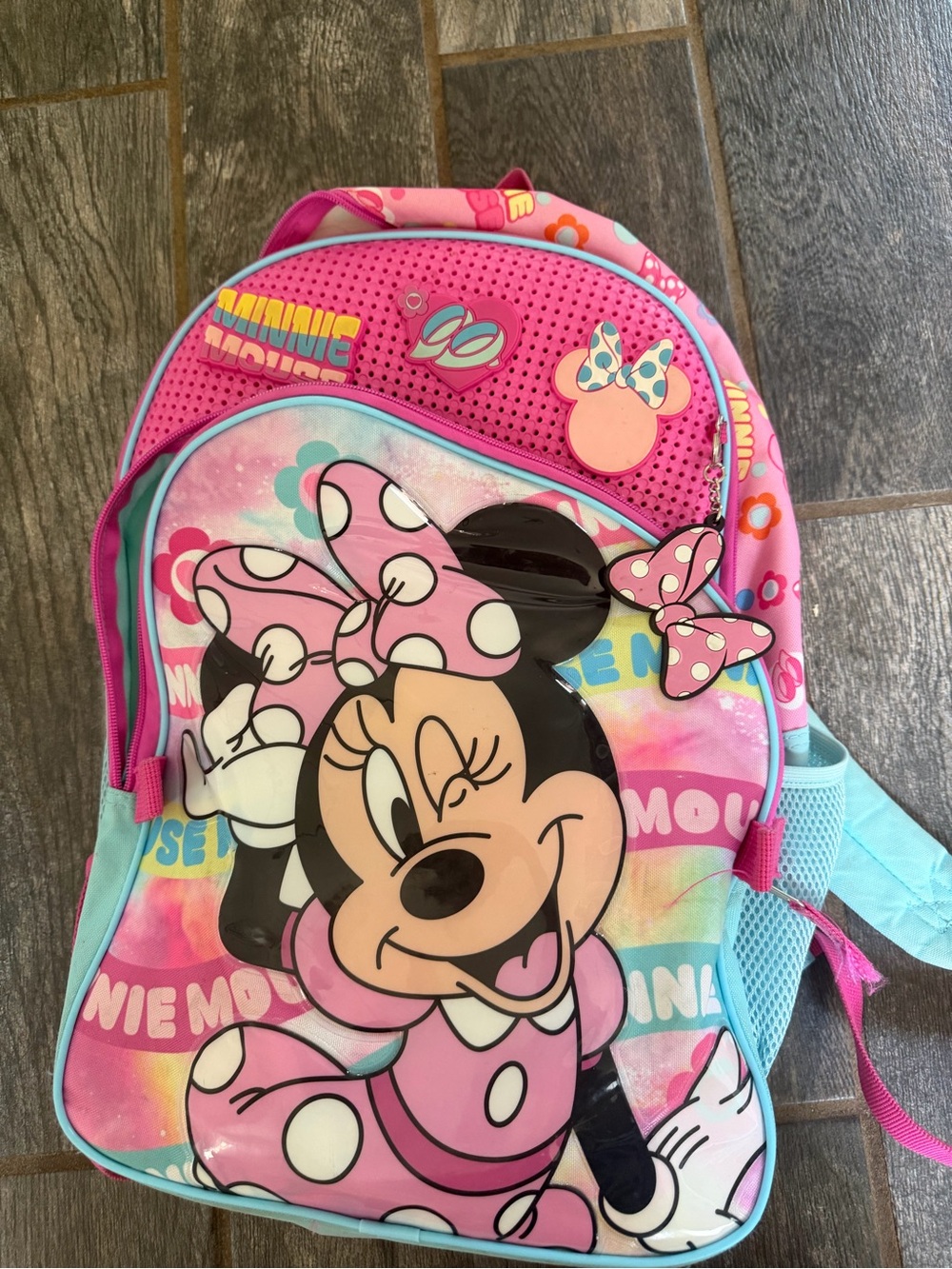 Disney Minnie Mouse Pink and Aqua Kids Backpack